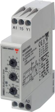 Carlo Gavazzi DMB tijdrelais multi functioneel SPDT, 12-240VAC/DC, DIN, 17,5mm